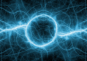 Obraz premium Blue lightning background, abstract plasma element