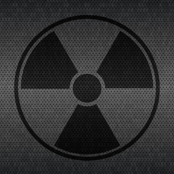 Radiation sign on dark gray background. Vector