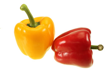 Bell peppers isolated on white background.
