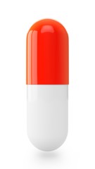 3D rendering Capsule pill isolated on white
