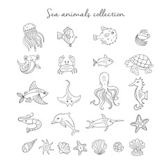 Sea animals icons
