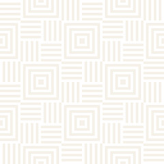 Stylish Lines Maze Lattice. Ethnic Monochrome Texture. Abstract Geometric Background. Vector Seamless Subtle Pattern...
