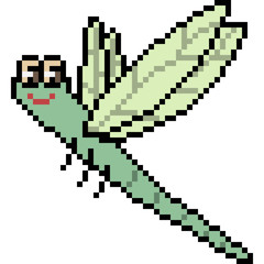 vector pixel art dragonfly