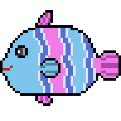 vector pixel art fish