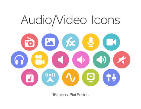 Audio/Video Icons, Pixi Series