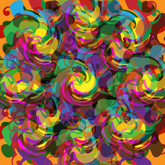 background circles, cells abstract color