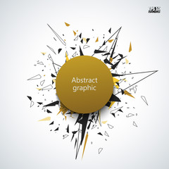Graphic illustration with geometric pattern.
