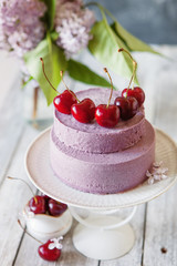 Blueberry mousse cake