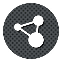 Verknüpfung - Soziales Netzwerk - Gepunkteter Button mit Symbol und Schatten