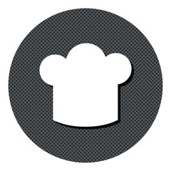 Kochmütze - Gepunkteter Button mit Symbol und Schatten