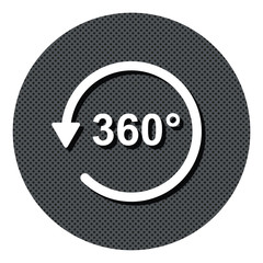 360 Grad - Virtuelle Realität - Gepunkteter Button mit Symbol und Schatten