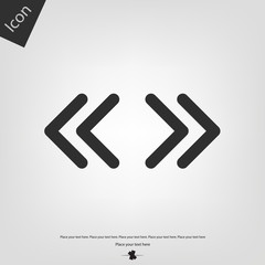 Left and right arrow vector icon