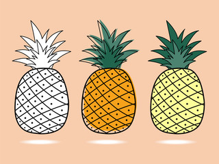 three pineapple