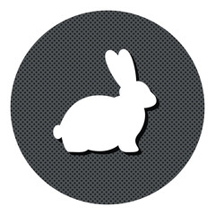 Hase - Gepunkteter Button mit Symbol und Schatten