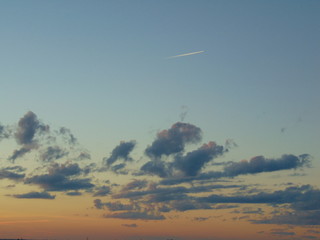 Sunset with a jet