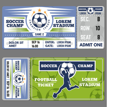 Football or soccer ticket template design