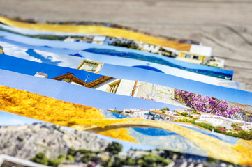 Fototapeta premium Close up shot of colorful magazines arranged together