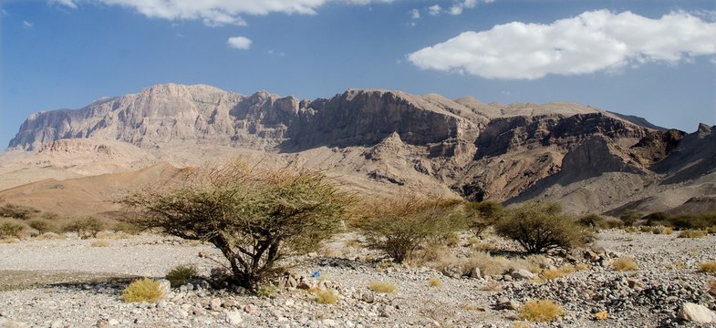 Panoramic view of the Hajar Mountains