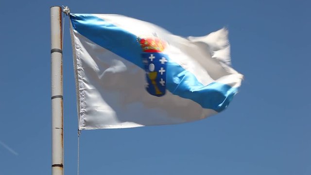 Flag of Galicia - an autonomous community in Spain