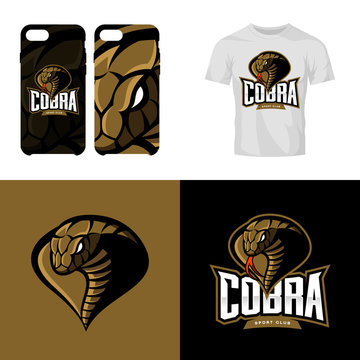 Furious cobra head sport club isolated vector logo concept