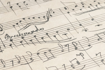 Ancient manuscript of musical notes