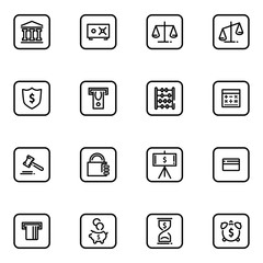 Set of finance outline web icons.