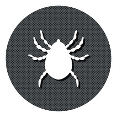 Zecke - Gepunkteter Button mit Symbol und Schatten