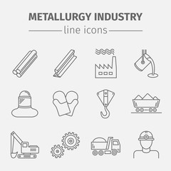 Metallurgy Vector Isolated  Icons Set