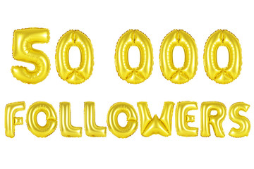 fifty thousand followers, gold color