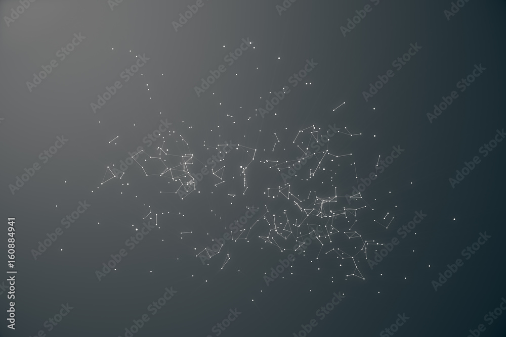 Poster technological connection futuristic shape. gray dot network. abstract background, gray background. c