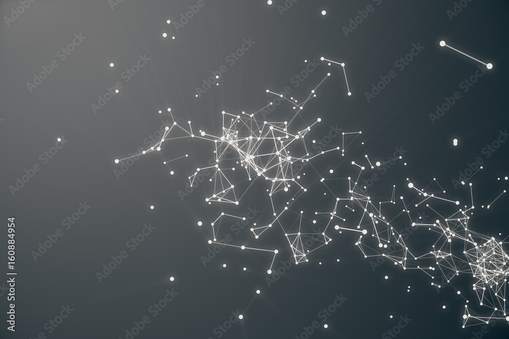 Poster technological connection futuristic shape. gray dot network. abstract background, gray background. c