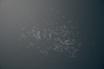 Fototapeta premium Technological Connection Futuristic Shape. Gray Dot Network. Abstract background, Gray Background. Concept of Network Internet Internet Security. 3D rendering