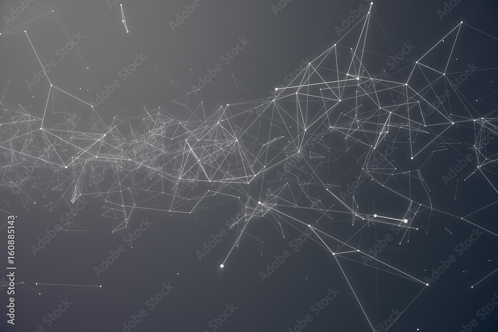 Aufkleber technological connection futuristic shape. gray dot network. abstract background, gray background. c