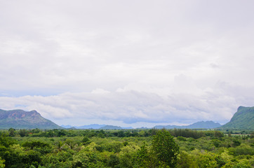 Obraz premium view forest before rain; kanchanaburi