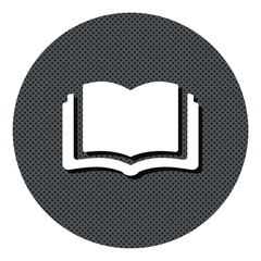 Buch offen - Gepunkteter Button mit Symbol und Schatten