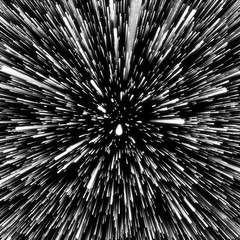 Abstract Background With Star Warp or Hyperspace. Abstract Exploding Effect. Hyperspace Travel. The Concept of Space Travel by Changing Time and Space, 3D Rendering