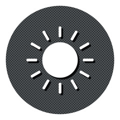 Sonne - Gepunkteter Button mit Symbol und Schatten