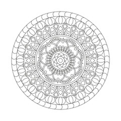 Flower Mandala. Vintage decorative elements. Oriental pattern, vector illustration. Islam, Arabic, Indian, moroccan,spain, turkish, pakistan, chinese, mystic, ottoman motifs. Coloring book page