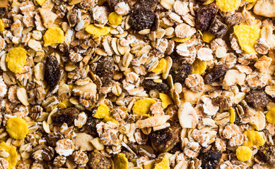 muesli close up full frame