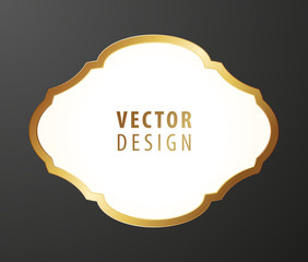 High Quality Luxury Frame on Black Background . Vector Isolated Illustration