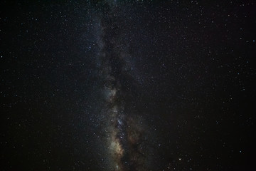 Milky way galaxy with stars and space dust in the universe, Long exposure photograph, with grain.