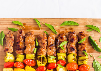 BBQ with ingredient on wood table