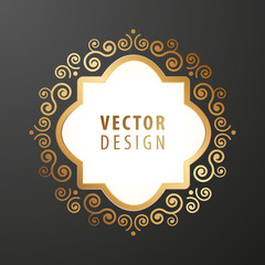 High Quality Luxury Frame on Black Background . Vector Isolated Illustration