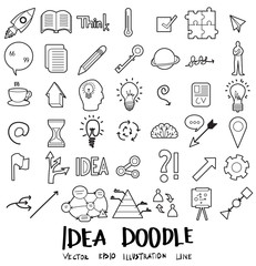 Idea Doodle line icon vector set eps10