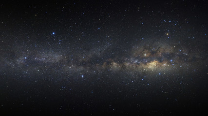 Panorama Milky way galaxy with stars and space dust in the universe, Long exposure photograph, with...