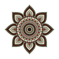 Flower Mandalas. Vintage decorative elements. Oriental pattern, vector illustration. Islam, Arabic, Indian, turkish, pakistan, chinese, ottoman motifs