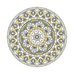 Flower Mandalas. Vintage decorative elements. Oriental pattern, vector illustration. Islam, Arabic, Indian, turkish, pakistan, chinese, ottoman motifs