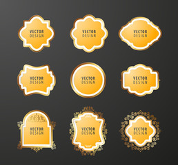 Set of High Quality Luxury Frames on Black Background . Vector Isolated Illustration