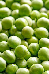 Peas full frame. Focused. Pile of green peas. 