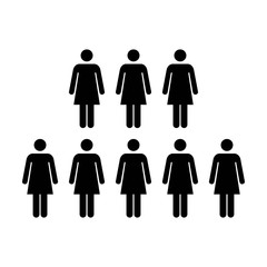 People Icon - Vector Group of Women Team Symbol for Business Infographic Design in Glyph Pictogram illustration